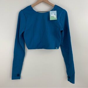 JoyLab Teal Wear-Two-Ways Active Crop Top